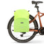 Two Wheel Gear Grey Inverter Pannier Backpack with raincover attached to a bike